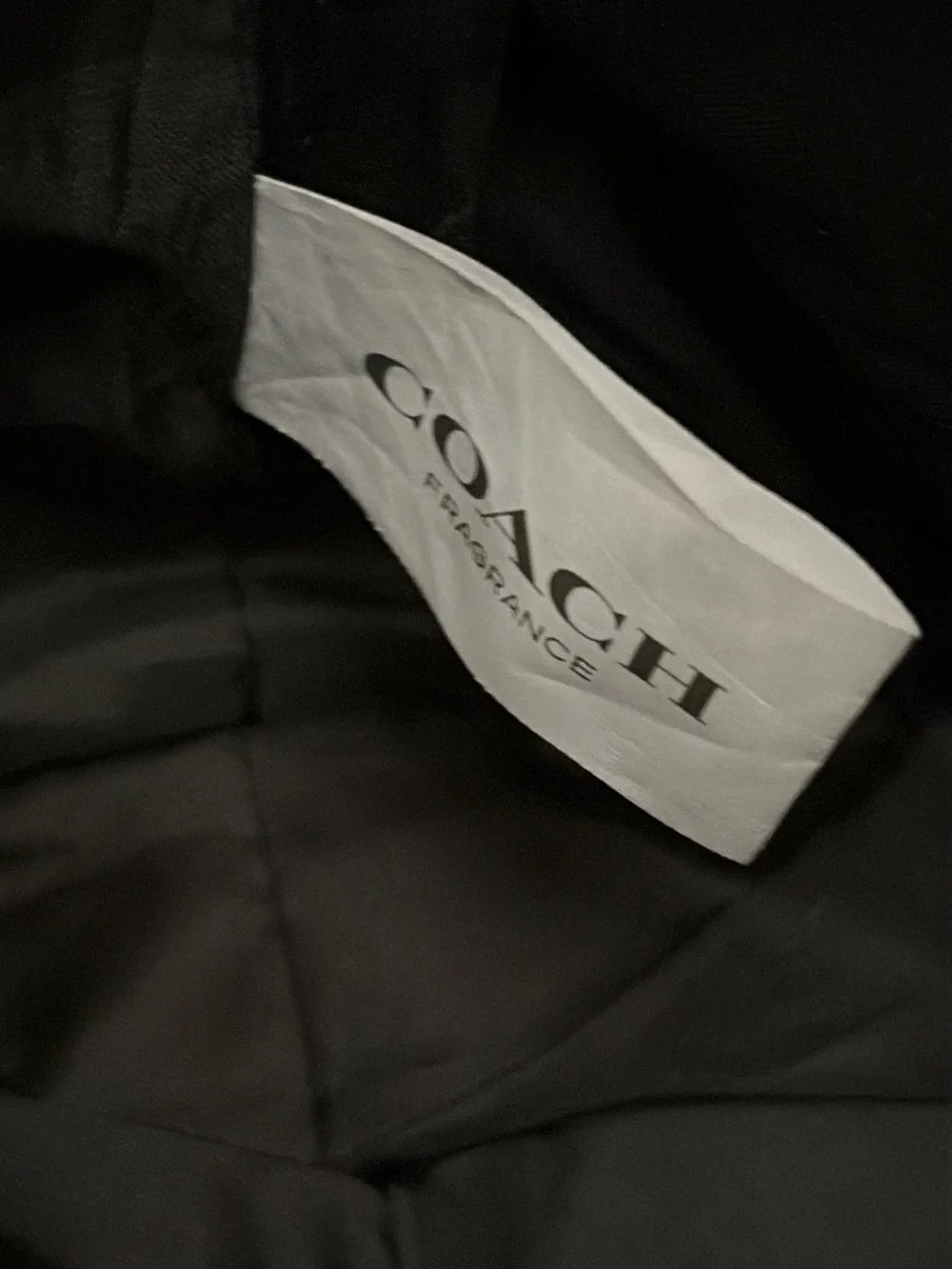 COACH Fragrance Black Tote Bag with Metallic Side Panels